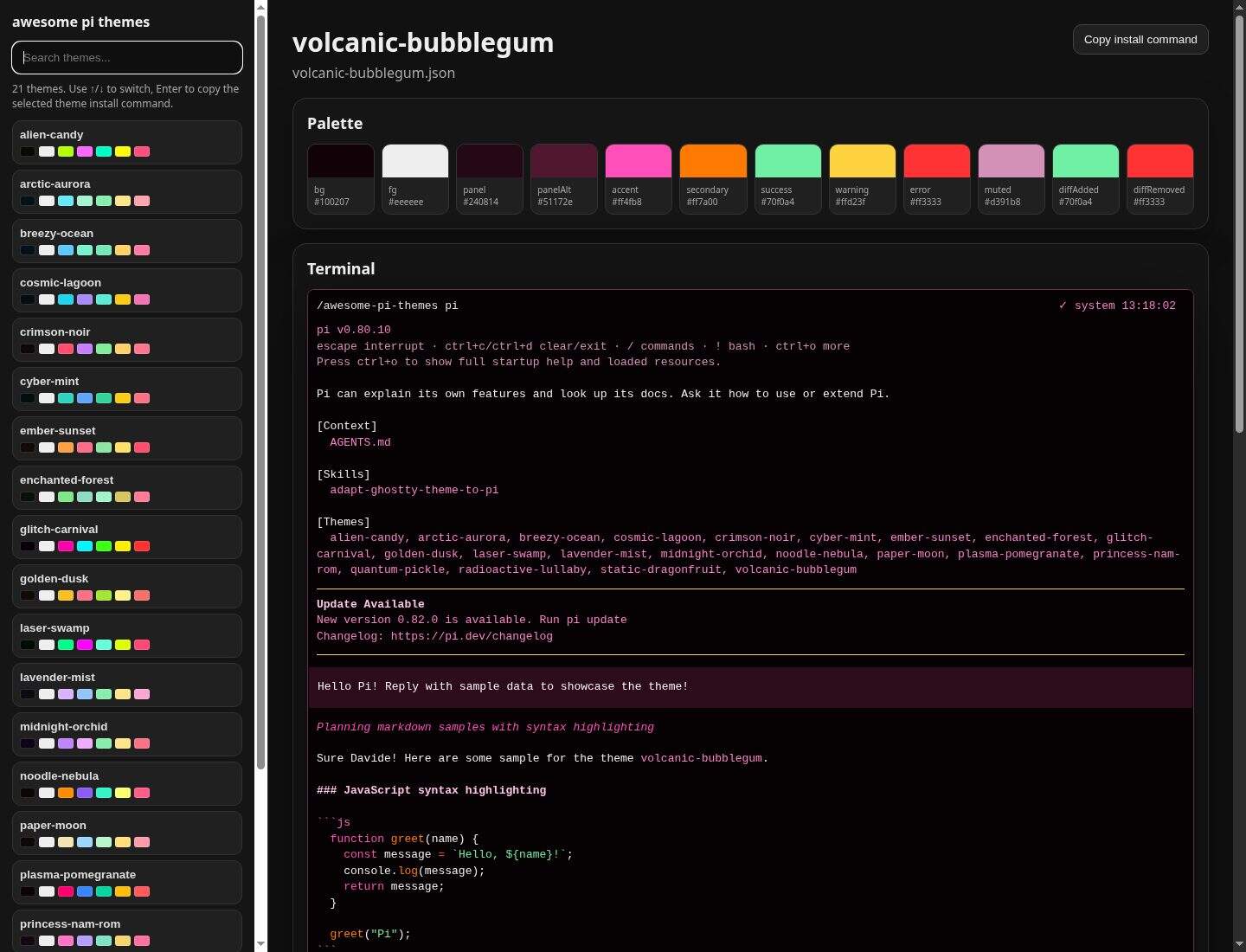 Screenshot of volcanic-bubblegum