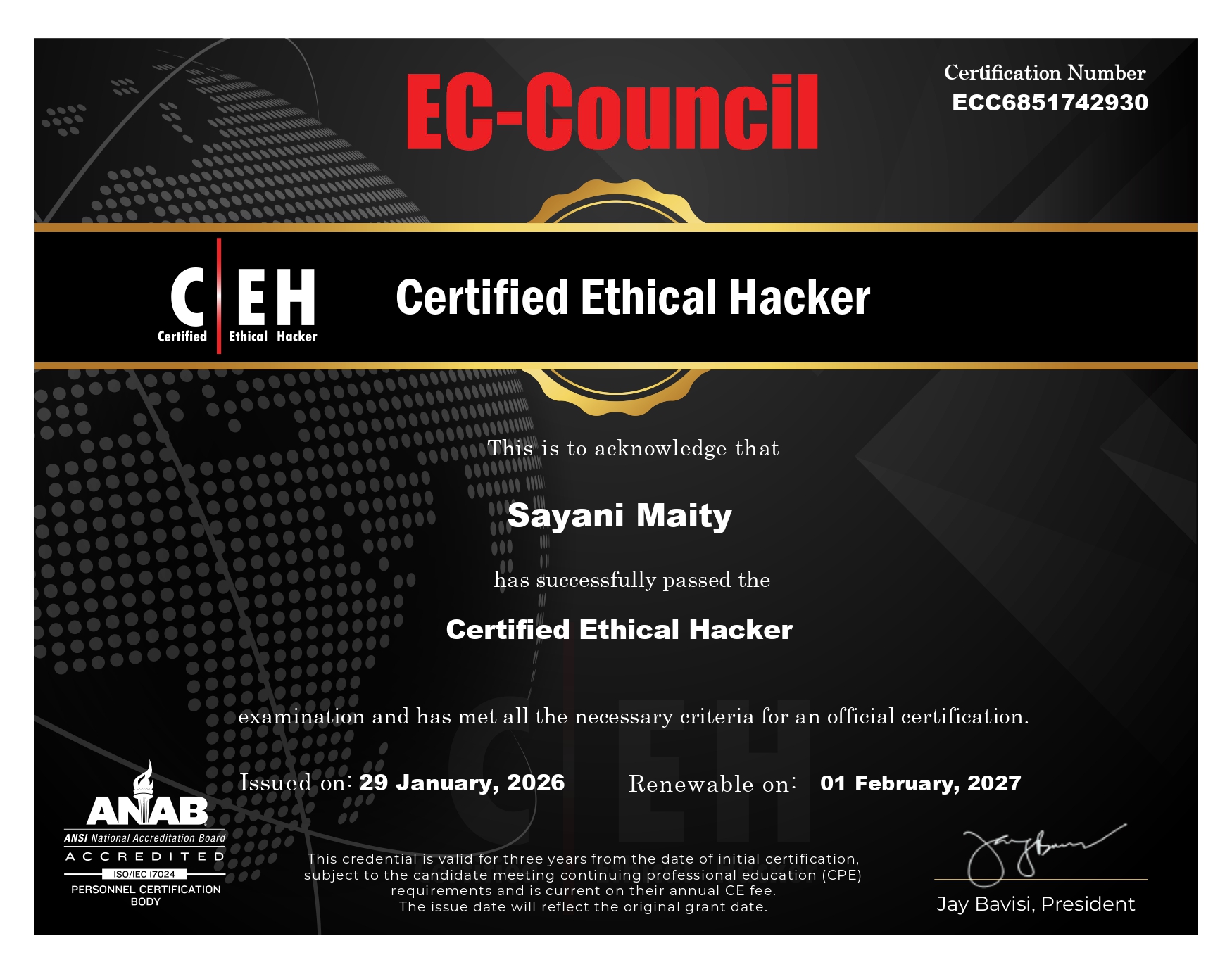 CEH Certificate