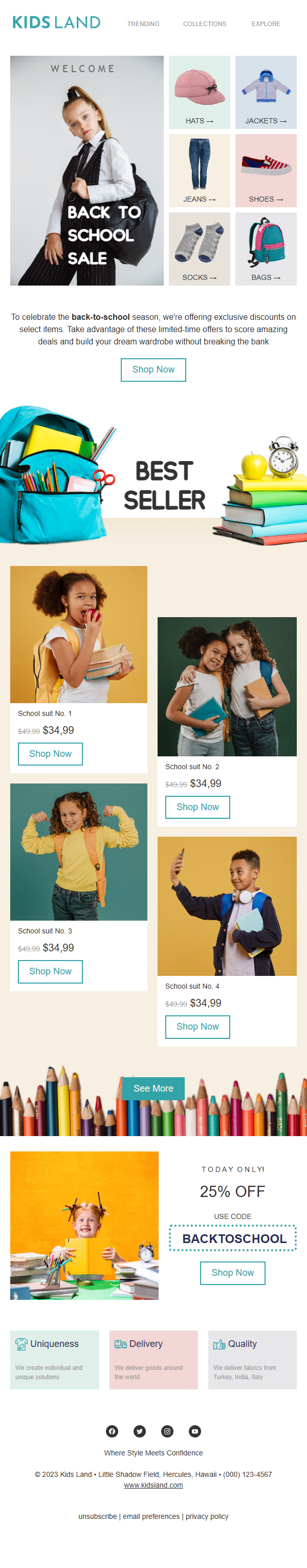 kids Back To School Collections