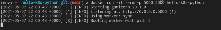 docker run log