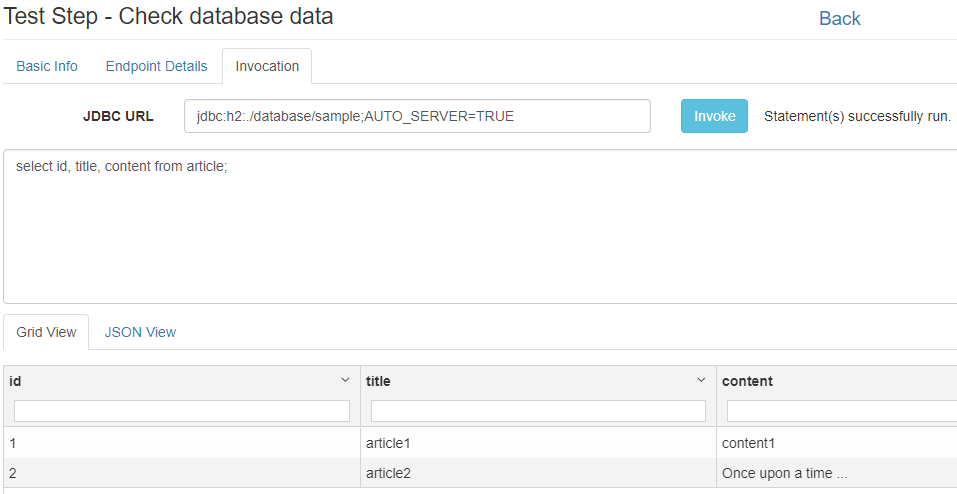 Database Check Query Result