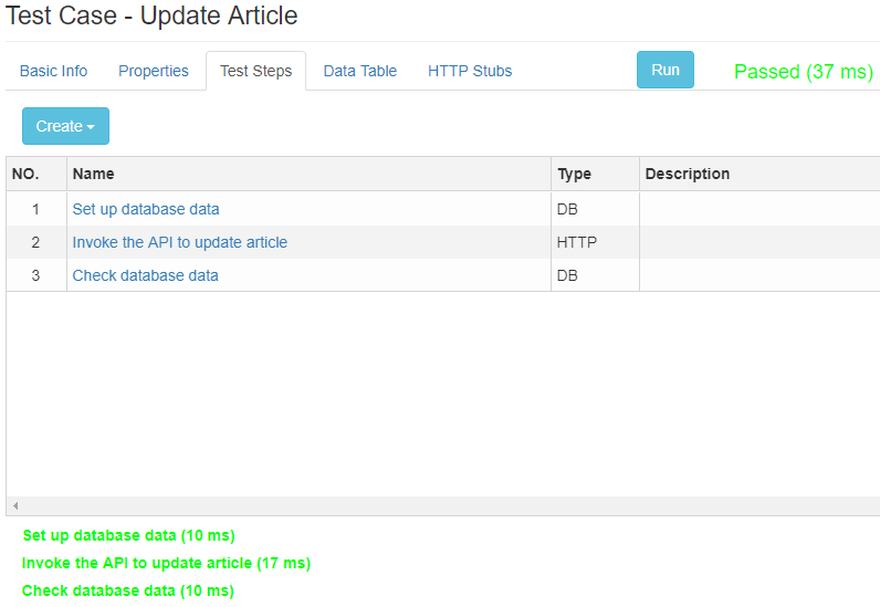 Test Case Run Result