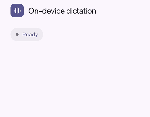 Words appearing on screen as speech is transcribed live on the phone