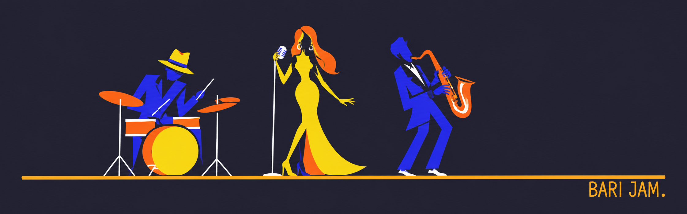 ドラム、ボーカル、サックスの3人が演奏するミニマルなポップアート