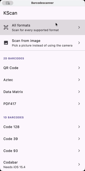 Scanning a barcode on desktop