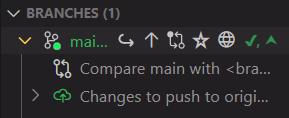 'Branches' tab in VS Code