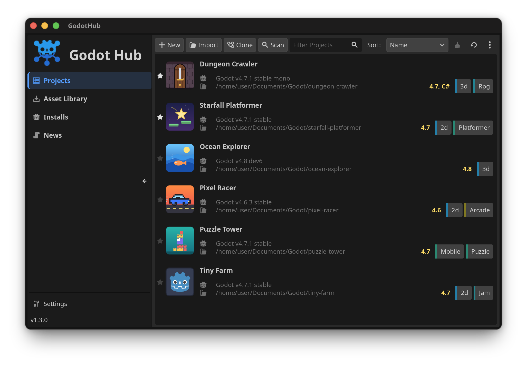 Screenshot of Godot_Hub