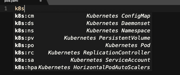 Sublime Kubernetes snippets
