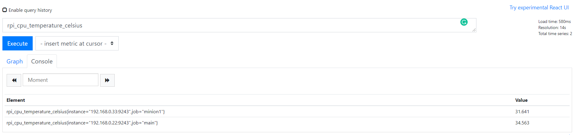 RPI temperature