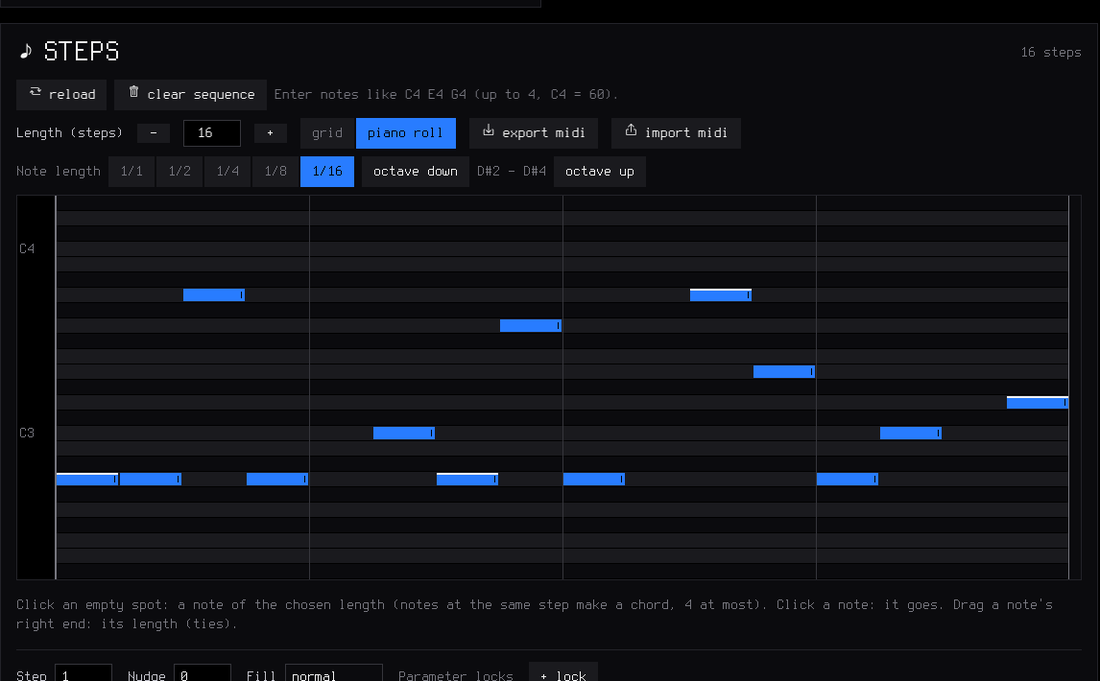 SLOOP web editor: the piano roll