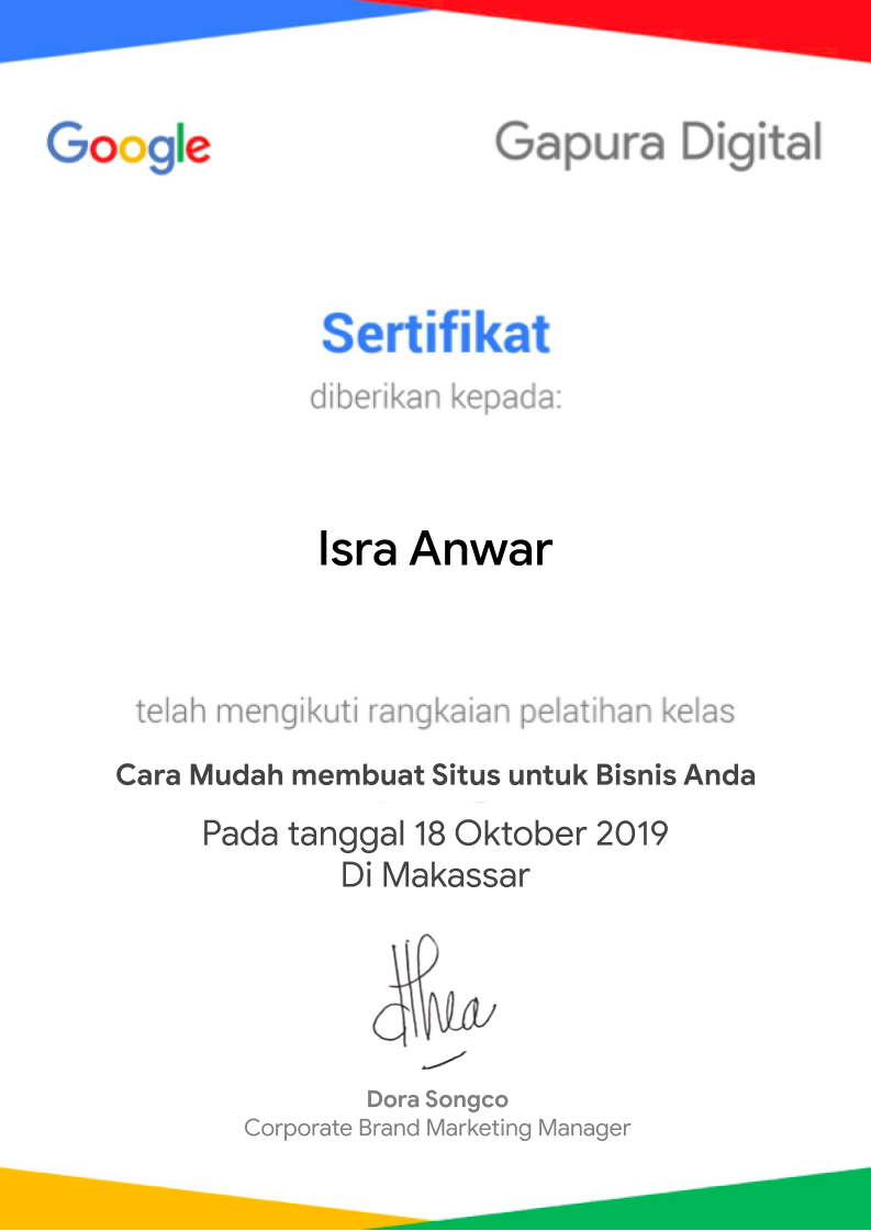Sertifikat Tips membuat Situs Bisnis yang Efektif — Google x Gapura Digital