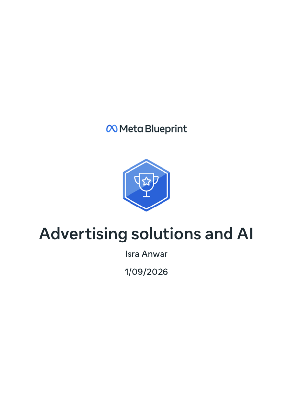Advertising solutions and AI — Meta Blueprint certificate