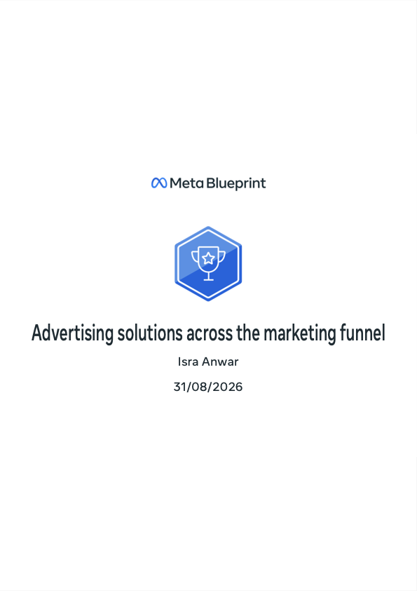 Advertising solutions across the marketing funnel — Meta Blueprint certificate