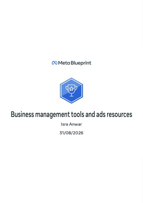 Business management tools and ads resources — Meta Blueprint certificate