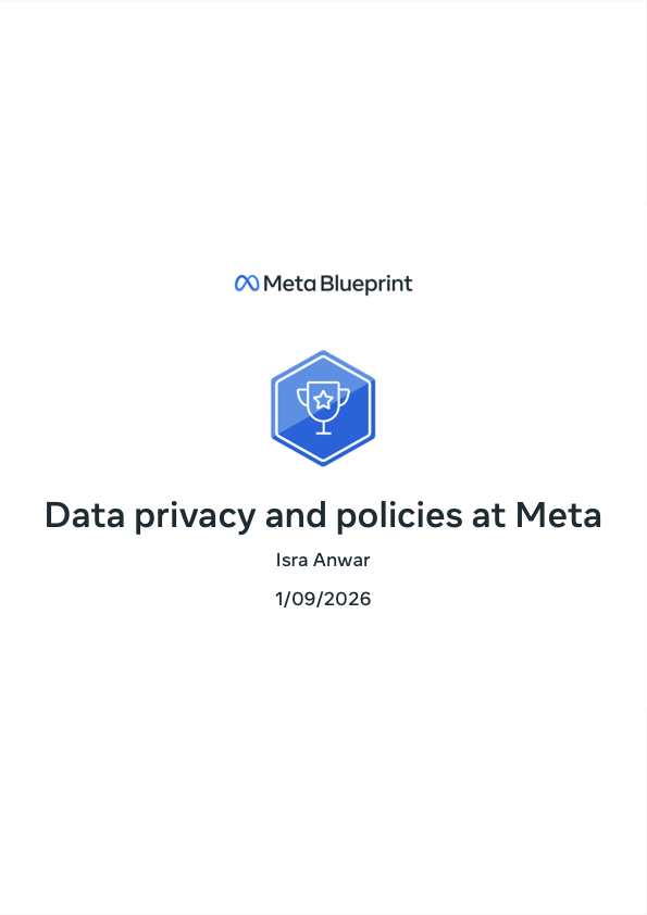 Data privacy and policies at Meta — Meta Blueprint certificate
