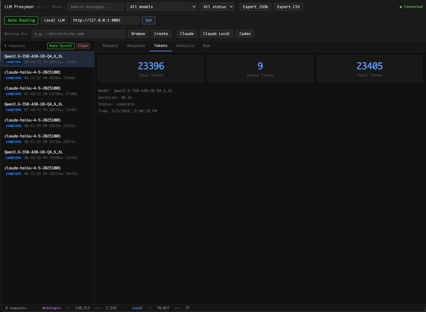 Tokens View