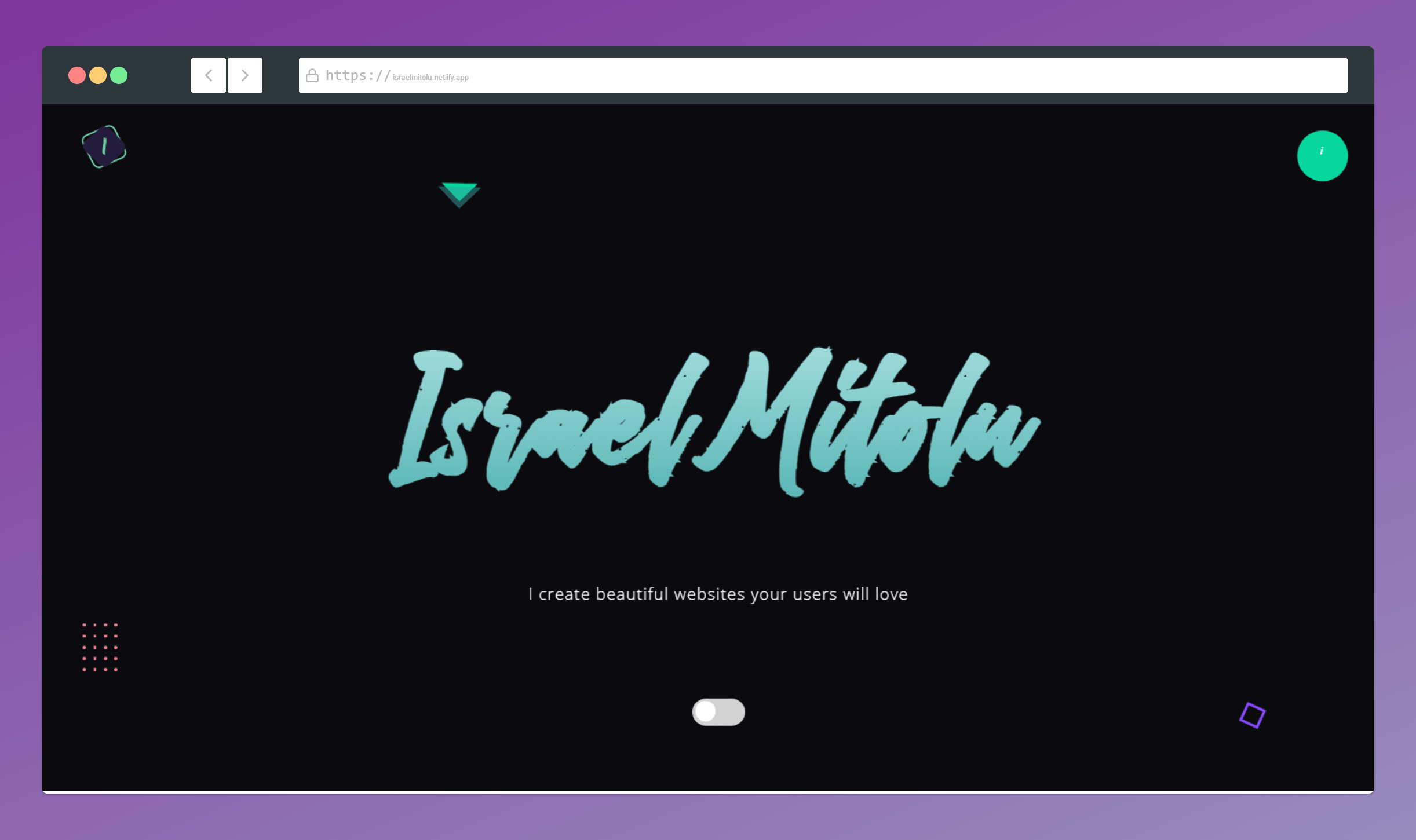 Israel Mitolu portfolio screenshot