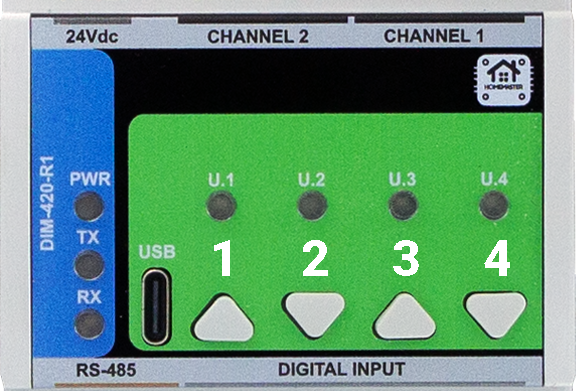 DIM-420-R1 Button Mapping (U1–U4)
