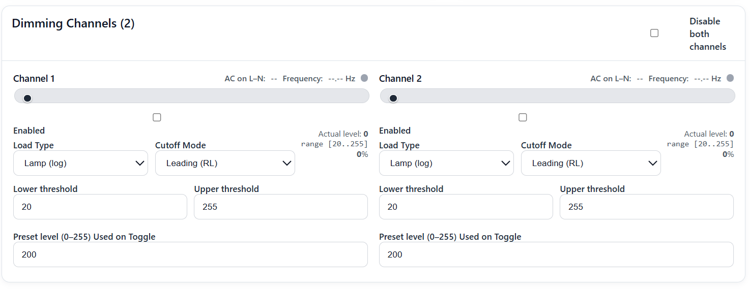 Channel configuration