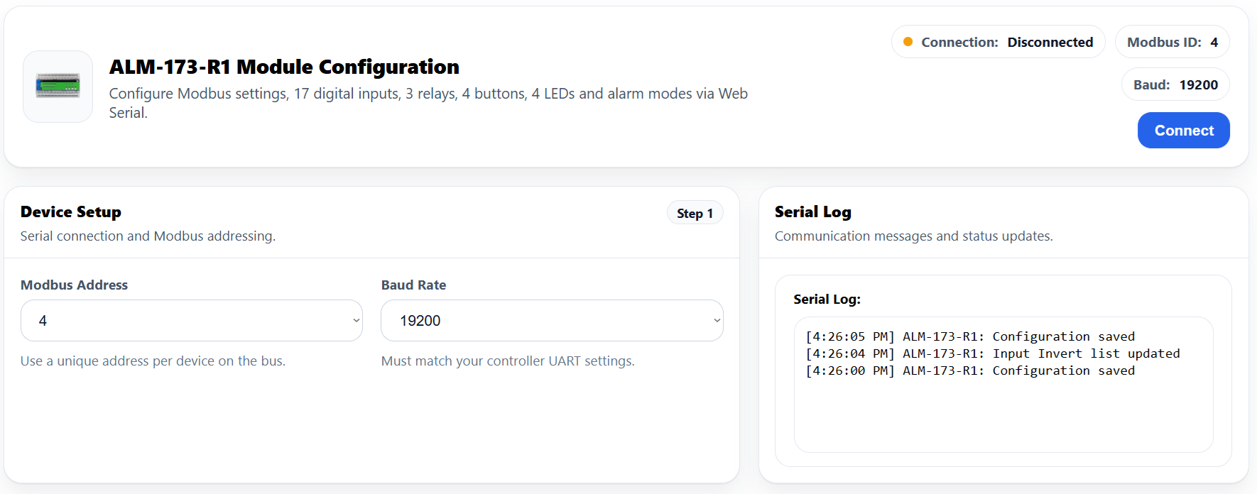 Active Modbus Configuration