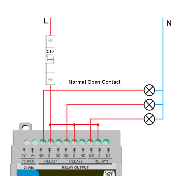 Relay wiring example