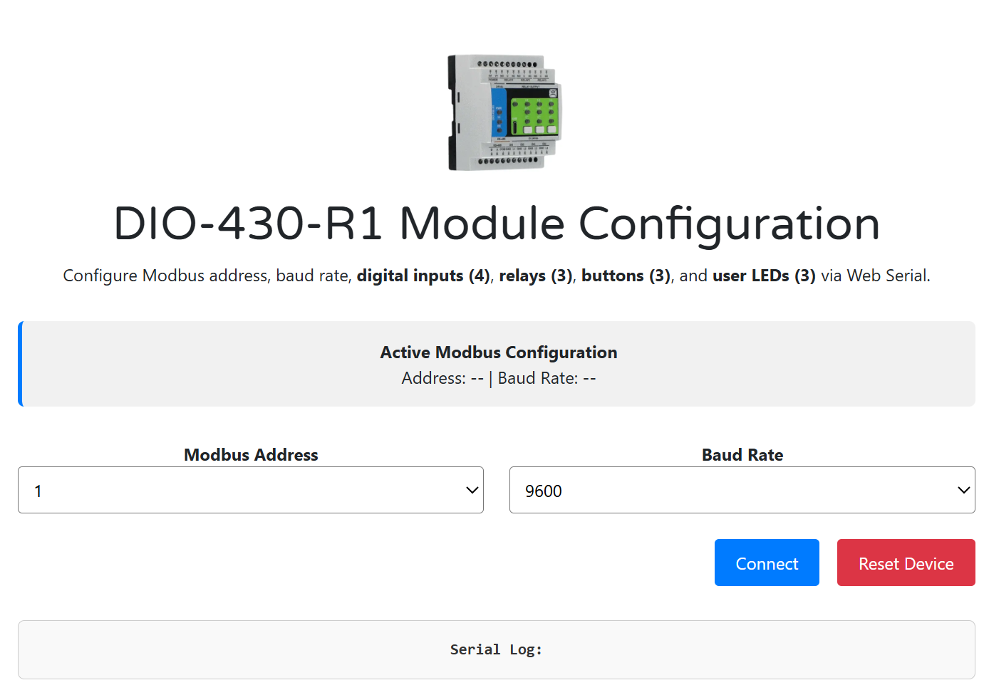 WebConfig — Header & Modbus