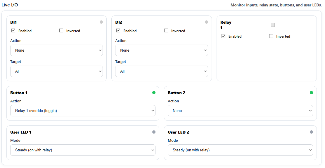 RGB-621-R1 WebConfig live I/O configuration view