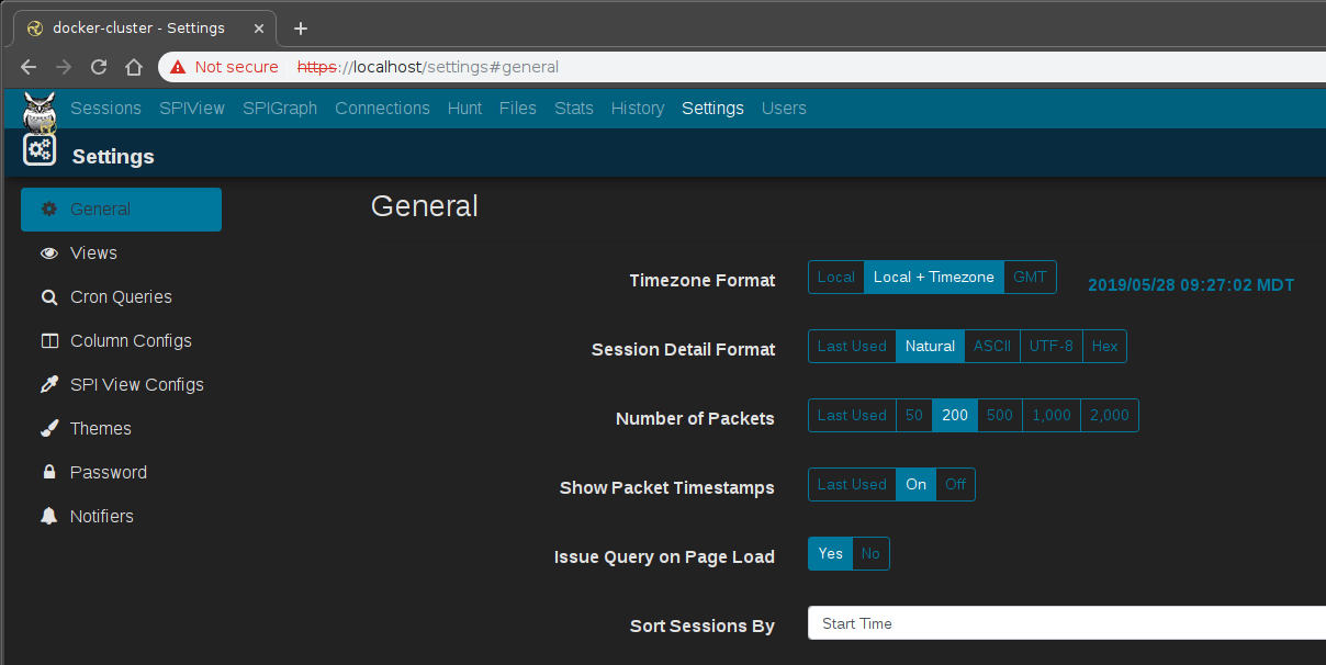 Moloch general settings