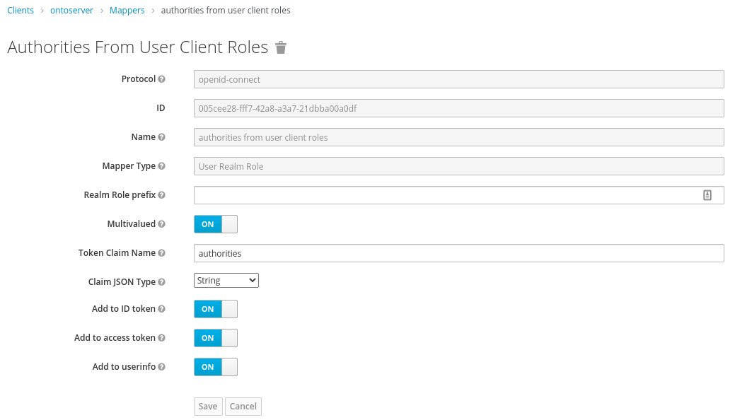 Authorities From User Client Roles mapper