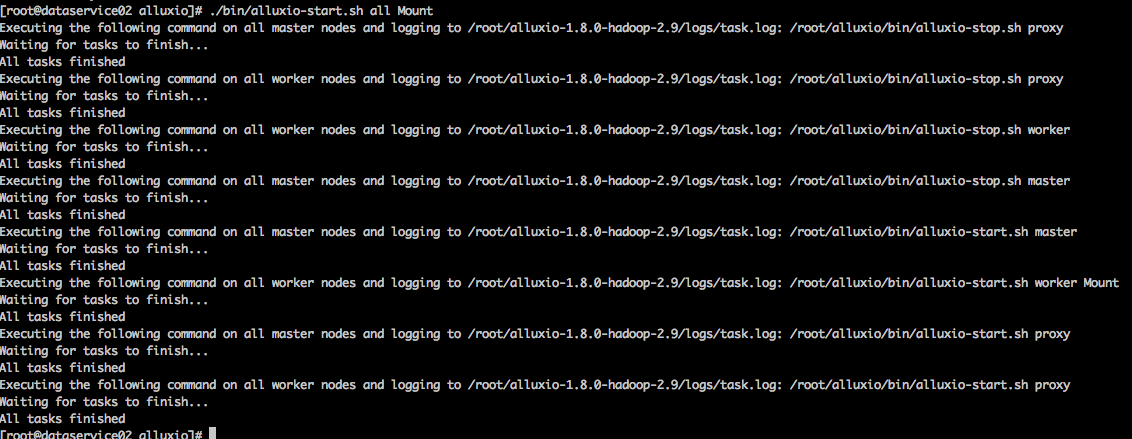 alluxio-cluster-start