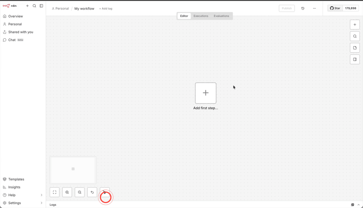 The tidy up button in the n8n toolbar used to automatically arrange nodes on the canvas