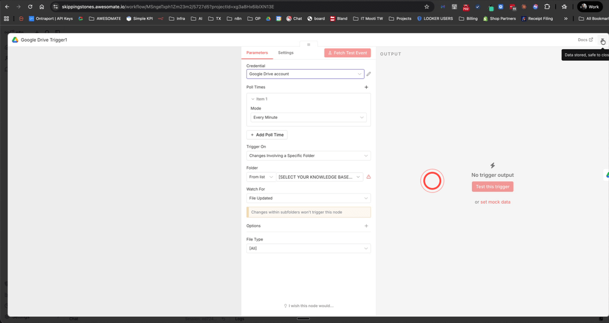 Google Drive new folder creation dialog with a folder name entered