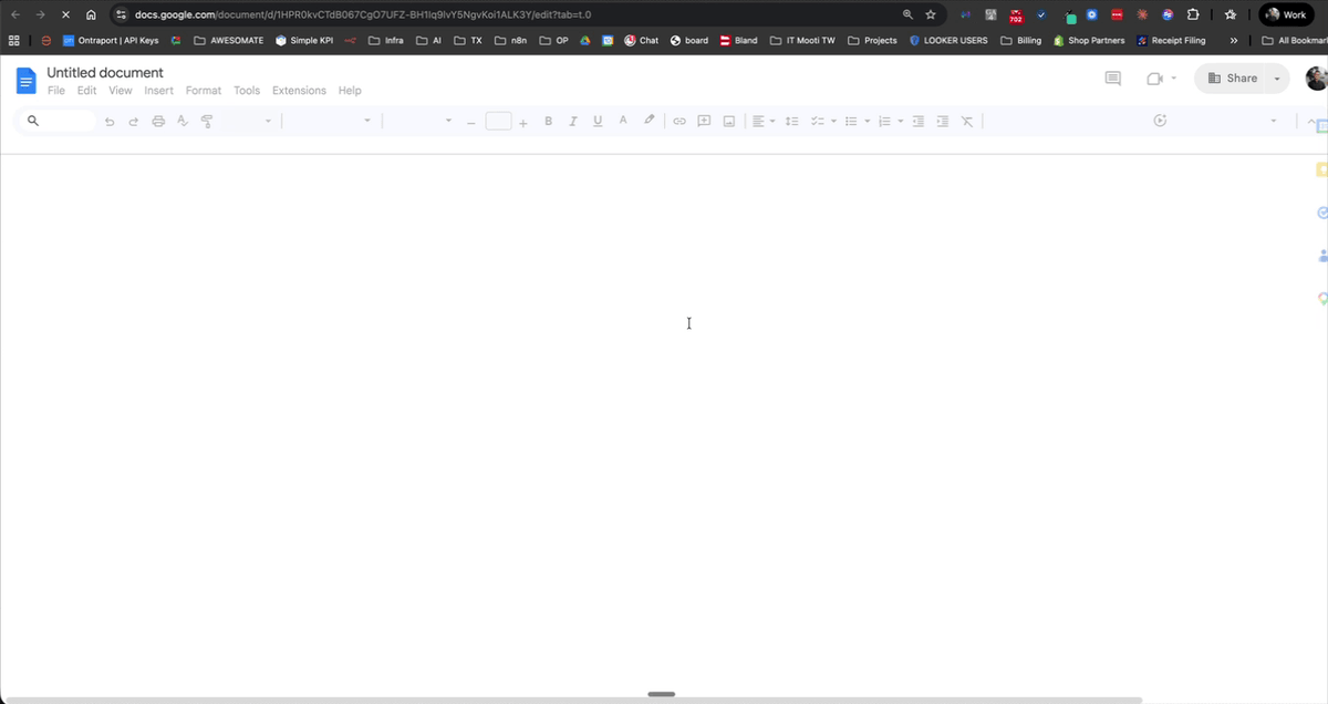 Google Drive folder containing business FAQ and onboarding documents