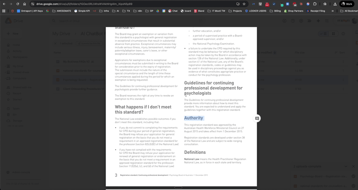 Live website showing the styled AI chatbot widget with a test conversation in progress