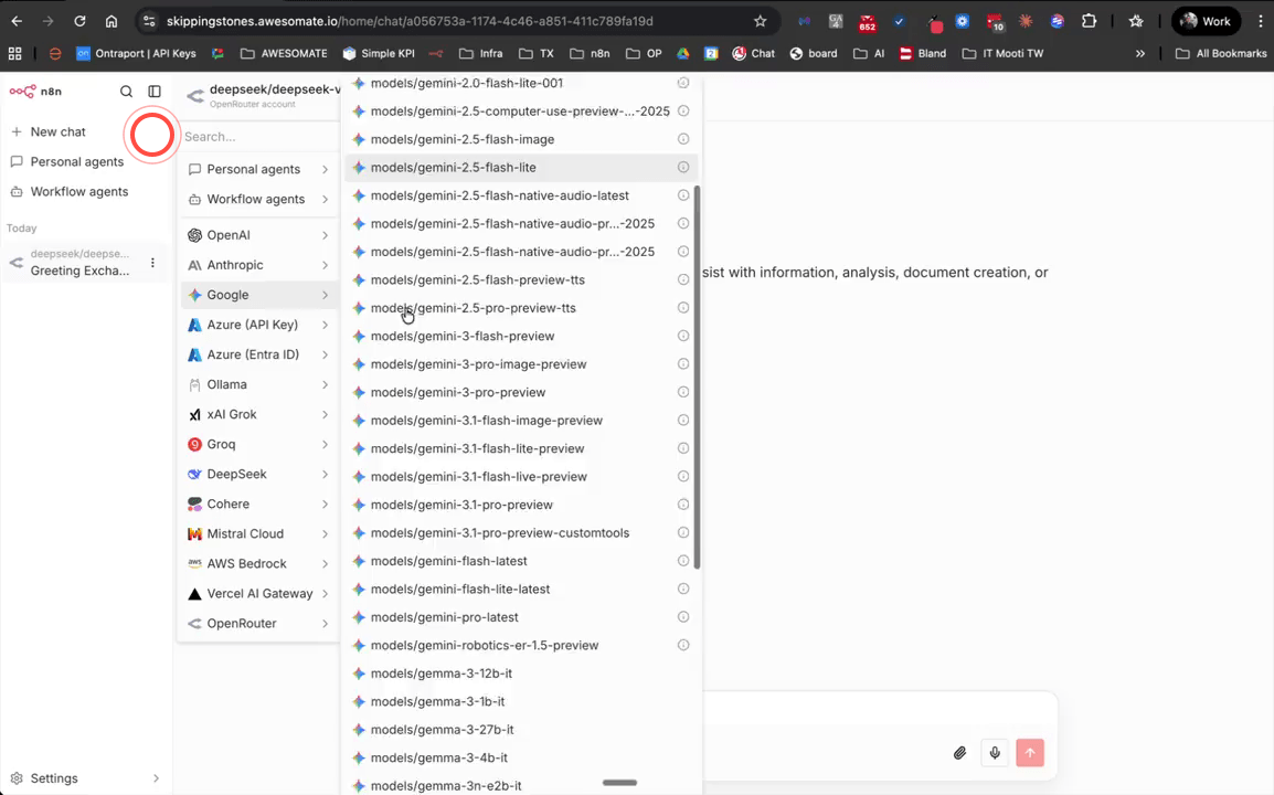 Chat Hub showing the red button used to start a new chat session