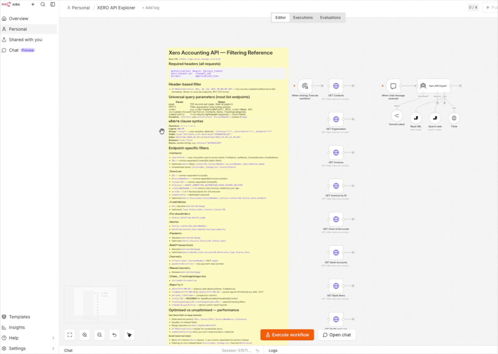 Searching for and installing the Xero API Explorer 01 template from the hub