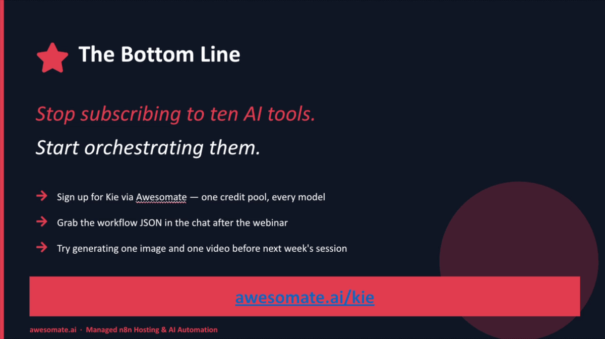 Awesom8 help docs webinar page showing the import key section at the bottom of the page