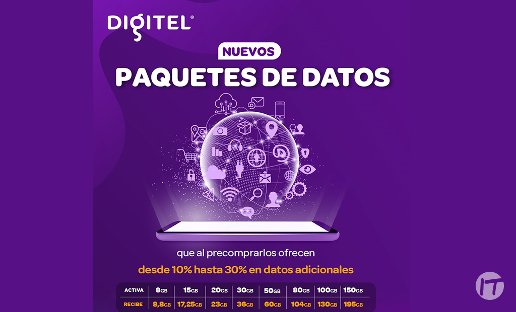 Digitel ofrece hasta un 30% de contenido adicional en sus Paquetes de Datos