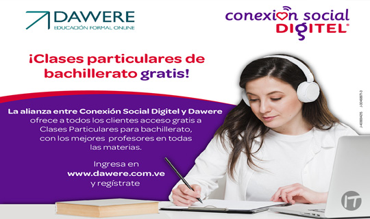 Conexión Social Digitel y Dawere ofrecen de forma gratuita clases particulares de bachillerato 