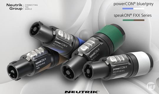Neutrik presenta nuevos y revolucionarios conectores de cable powerCON(R) azul/gris y speakON(R) de la serie XX