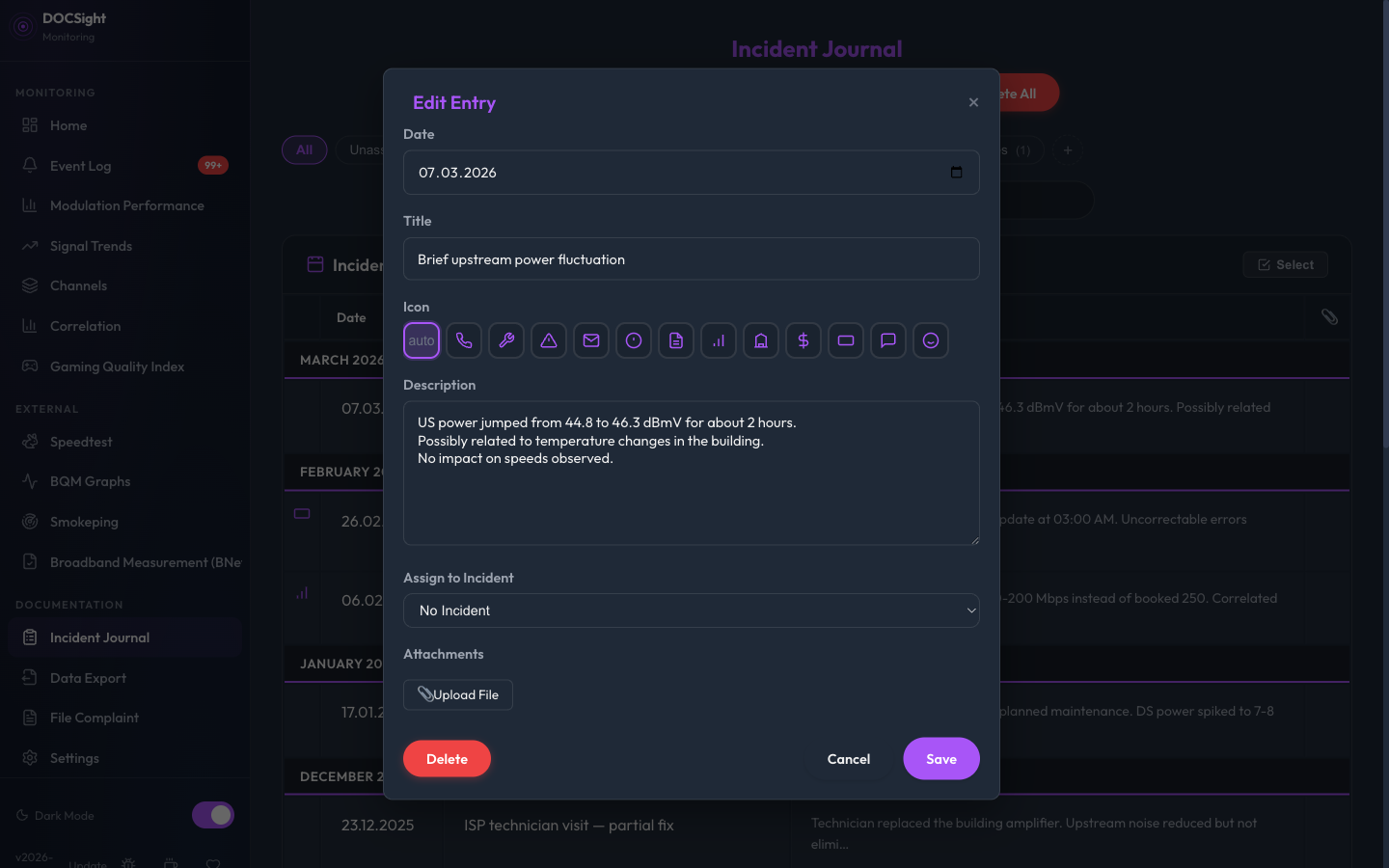 Edit Entry with Icon Picker