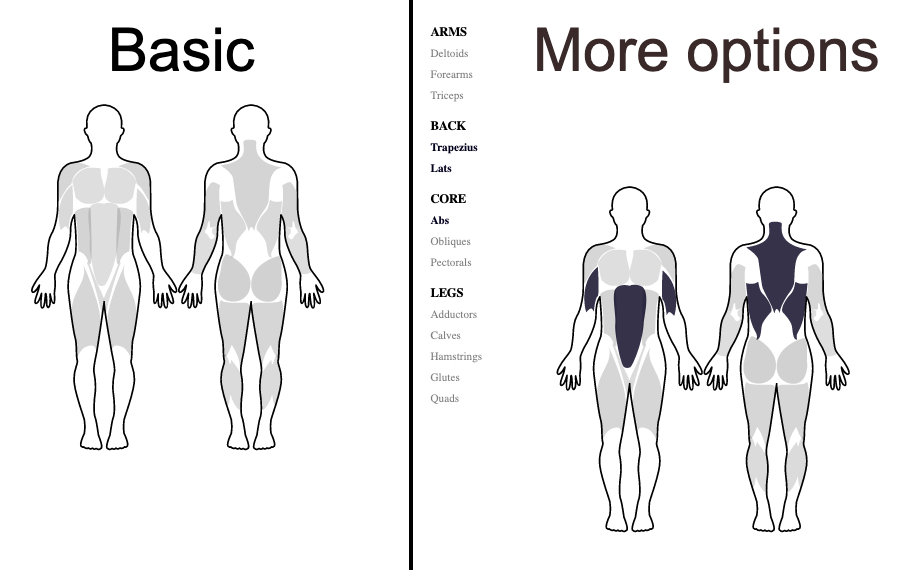 Vue Muscle Group Selector