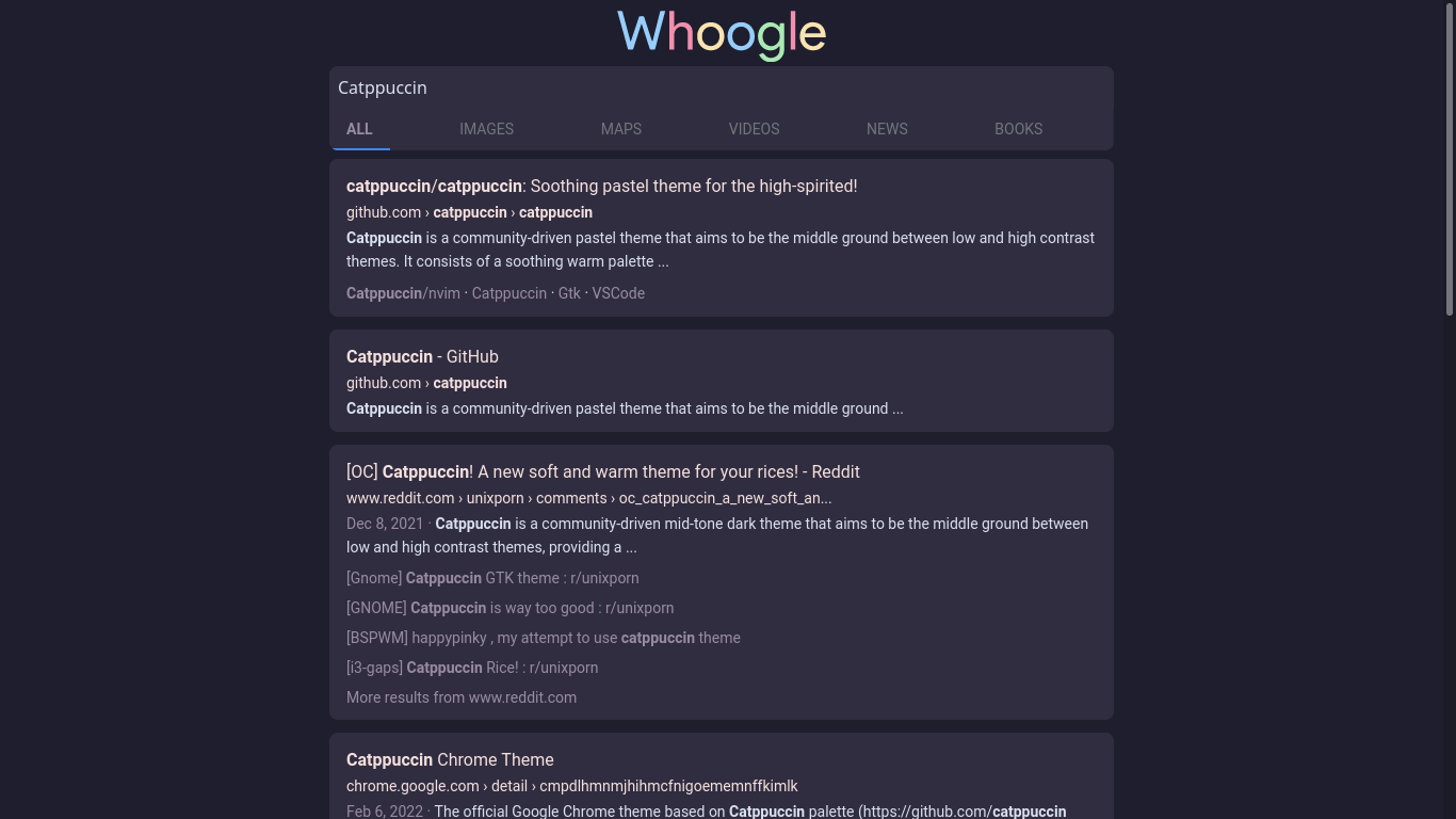 Whoogle Theme Preview 2