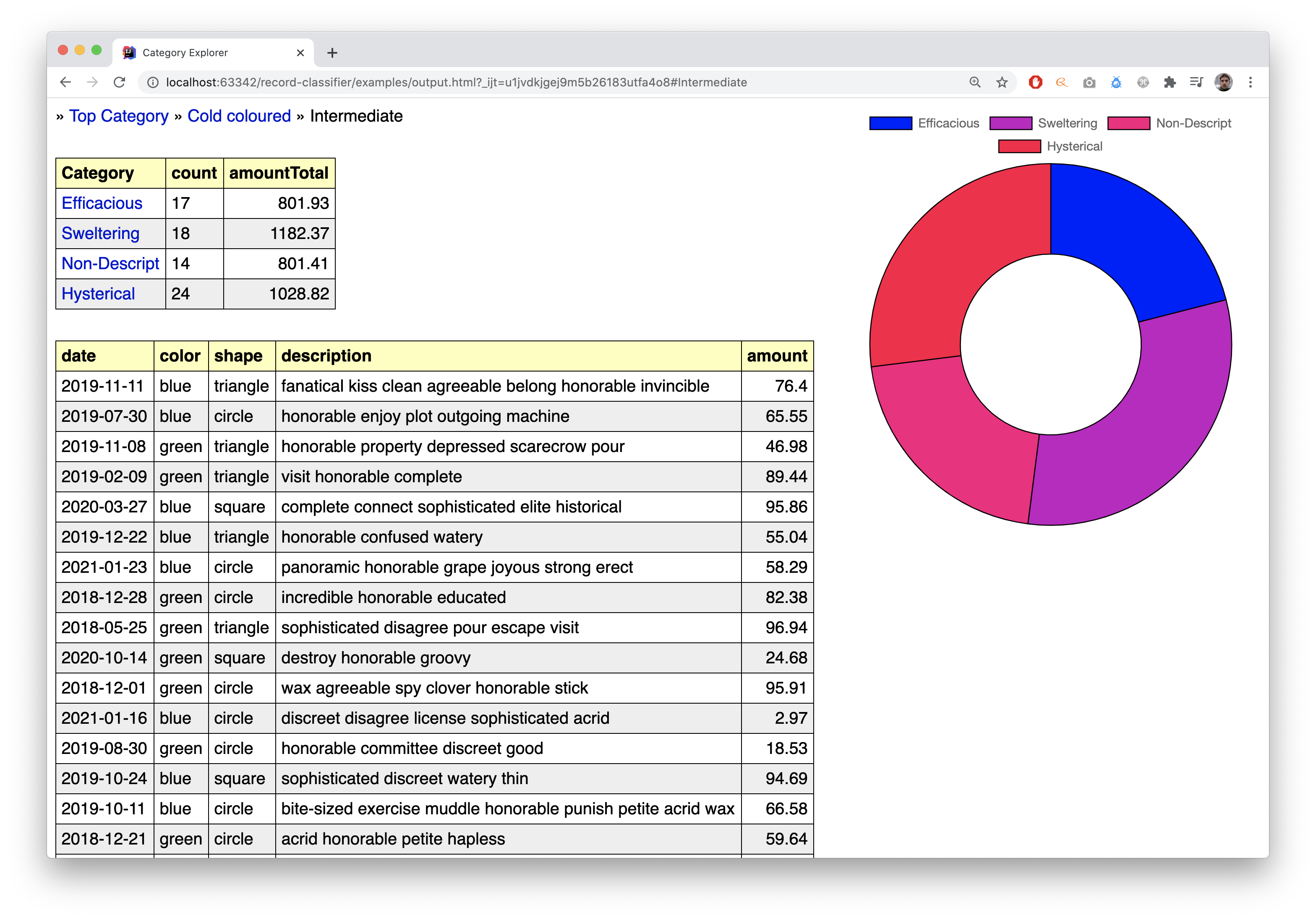 Record Explorer UI Screenshot