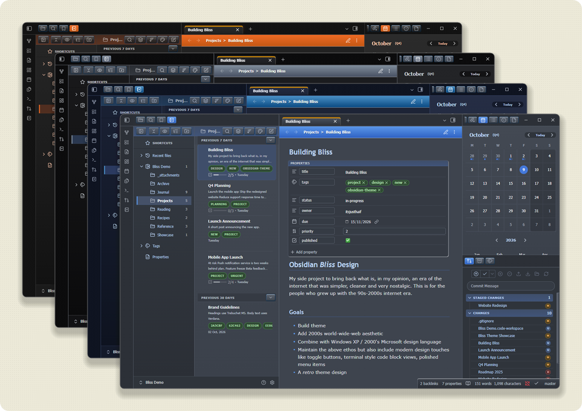 Accent presets, dark