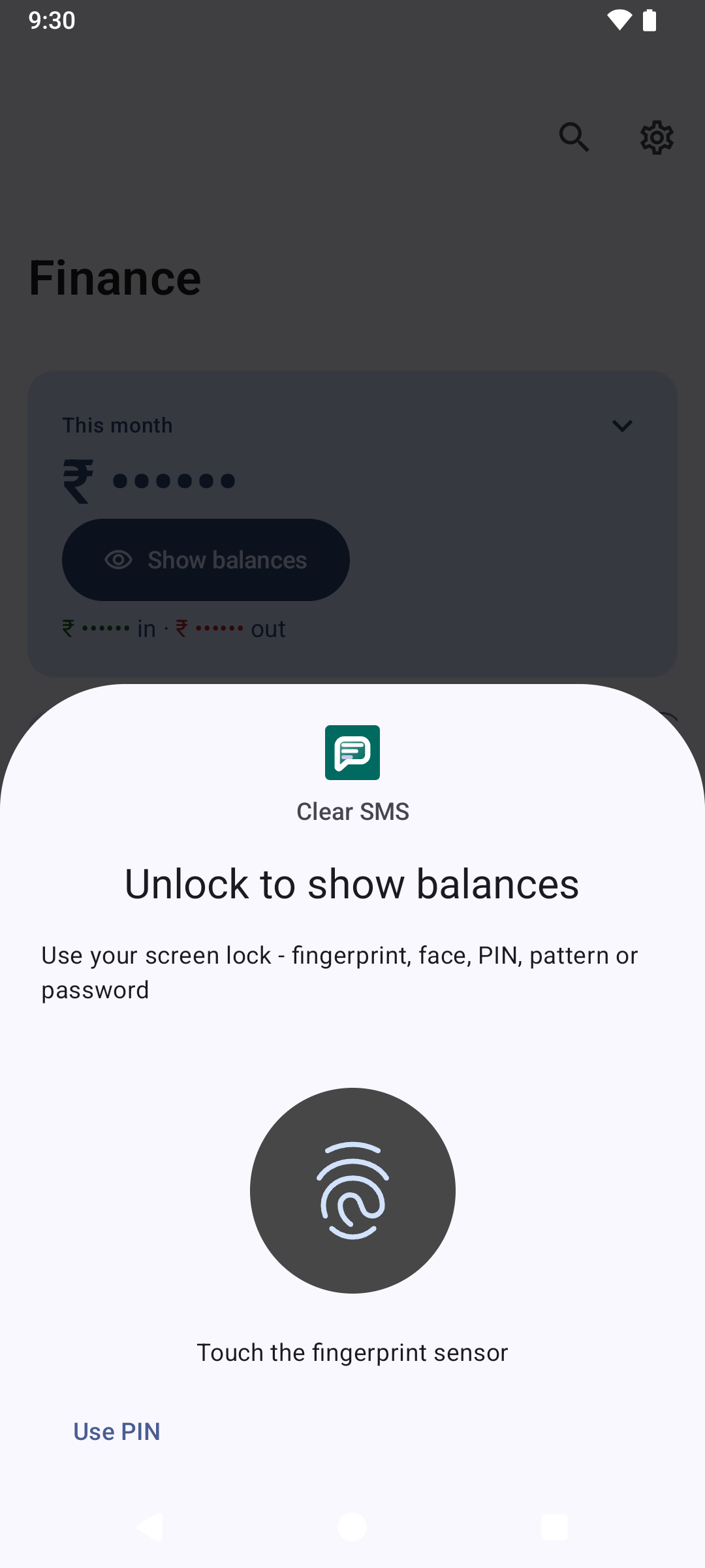 Biometric balance lock