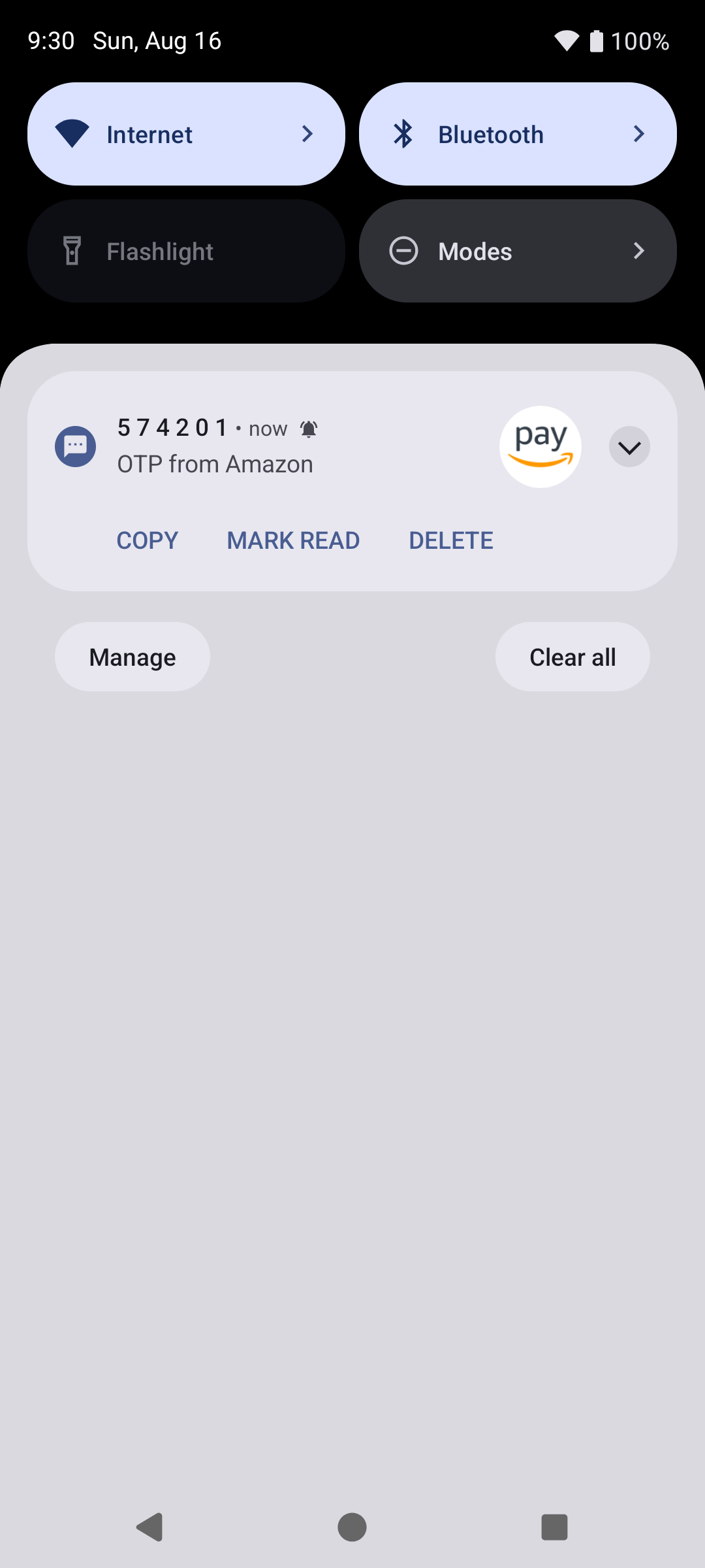 OTP notification