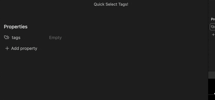 Quick Select Tags (Frontmatter/Inline)