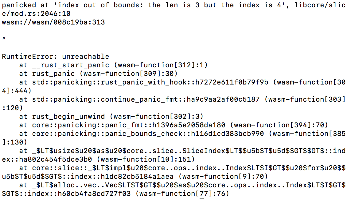 Node console with panic hook set up