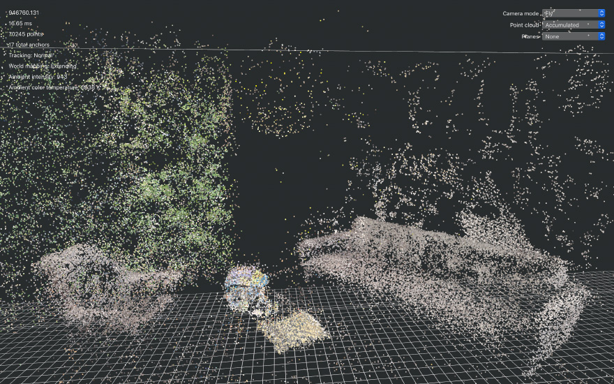 Example of a point cloud scanned from a room